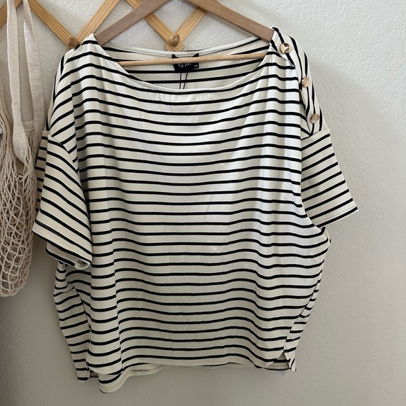 NWT Cider • Striped Boatneck Top - Picture 3 of 8